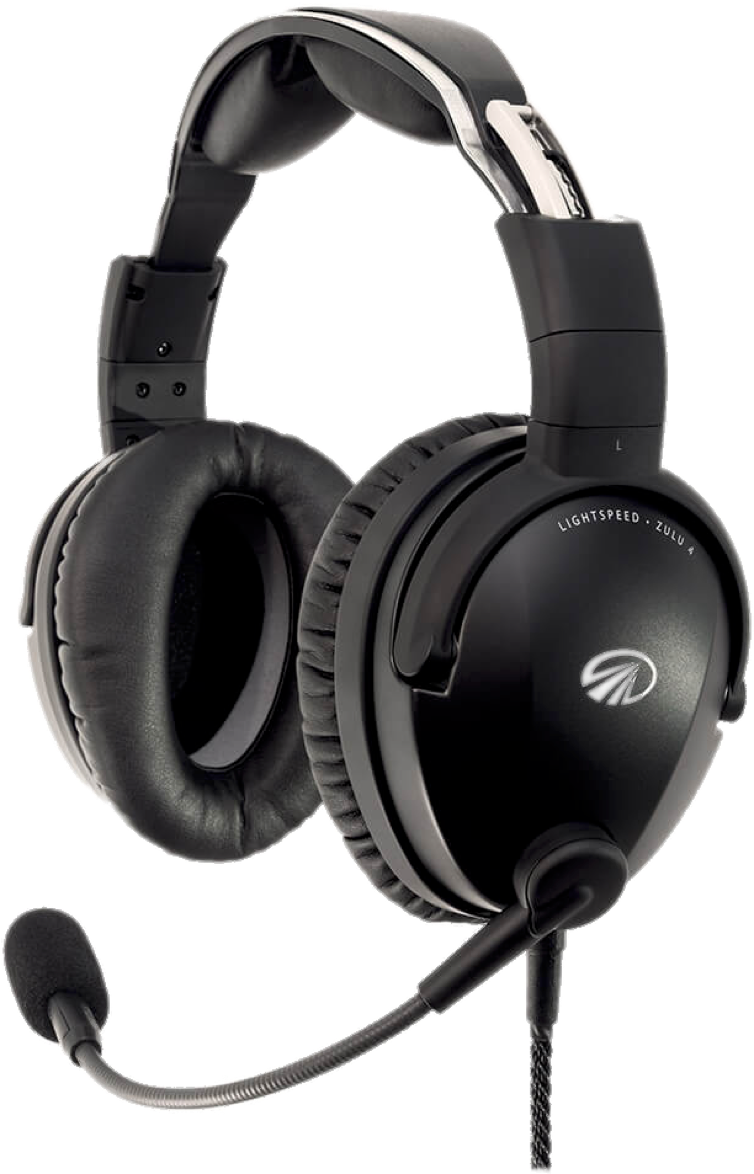 Zwarte over-ear Lightspeed headset met microfoon aan de zijkant.