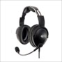 Zwarte over-ear koptelefoon met microfoon aan de zijkant.