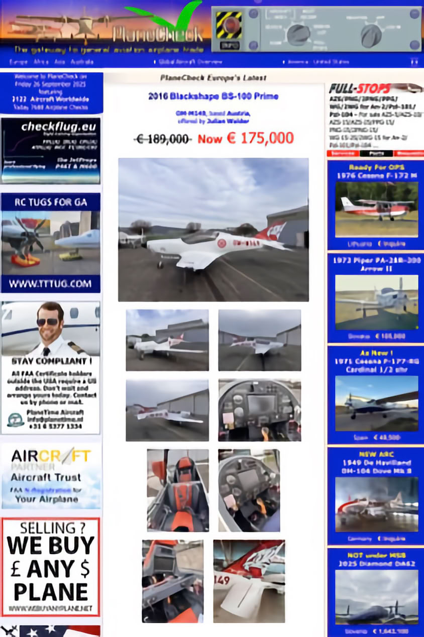 Planecheck, marktplaats (website) voor vliegtuigen.